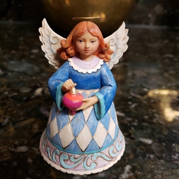 𝅺jim Shore Enesco Heartwood Creek Angel Ornament Miniature 3.5" Wings Blue - Picture 2 of 7